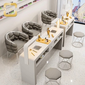 Table à ongles personnalisable en style et couleur avec système d'aspiration des poussières et design LED à brancher pour <span class=keywords><strong>studio</strong></span> de beauté commercial - Product Image 1