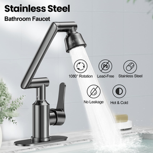 Robinet mélangeur multifonction rotatif à 360° pour évier de cuisine, avec extension de robinet rotative à 1080° et aérateur pour cuisine - Product Image 3