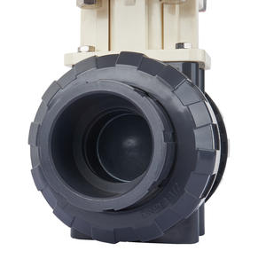 Vanne à bille pneumatique double face Qimaike DN25 4065 en PVC, vanne chimique manuelle en PPH résistante à la corrosion, raccord OEM pour l'eau - Product Image 4