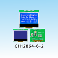 وحدة شاشة LCD طراز CH12864-6-2 من ChuanHangDisplay مقاس 128×64 STN COG مع شريحة تحكم ST7567 وواجهة FPC وإضاءة خلفية LED قابلة لضبط السطوع