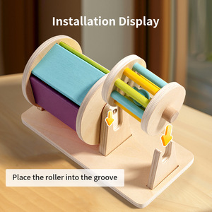 Mainan Drum Tekstil Kayu Montessori Desain Baru Kristal untuk Bayi, Meningkatkan Kognitif Warna, Melatih Koordinasi Tangan-Mata - Product Image 5