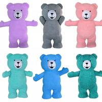 Costumes de mascotte gonflables en forme d'ours en peluche coloré pour adultes, déguisement de fête d'anniversaire, ours en peluche géant gonflable de 2,6 m