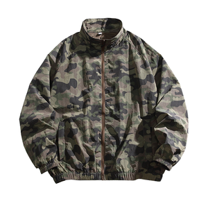 Men's Autumn Thick <b>Mandarin</b> <b>Collar</b> Casual Washed Zipper Windbreaker <b>Jacket</b> Sun-protective OEM Service - Product Image 1