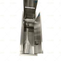 Boîte à mouchoirs dissimulée moderne, brosse WC en acier inoxydable 304, porte séparée, support de papier dissimulé à insertion carrelée avec niche de rangement