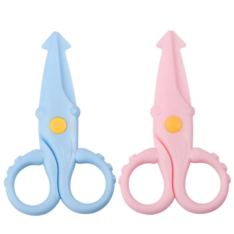 Mini plastic cute squid student children's hand paper scissors stationery toddler scissors