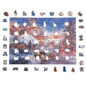 Bloques de rompecabezas de madera de Navidad para niños y adultos, el mejor regalo, juego familiar, fabricante de rompecabezas de madera - Product Image 2