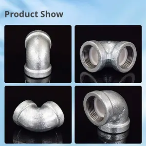 Tuyau de fonte malléable galvanisé à diamètre égal forgé à haute pression 90 connecteur fileté coudé DN15-DN100 de filetage interne - Product Image 5