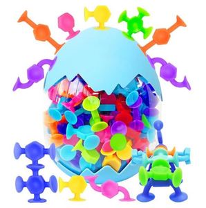 Jouets de construction éducatifs DIY transformables à succès : Blocs de construction souples et collants à ventouse pour un plaisir interactif - Product Image 1