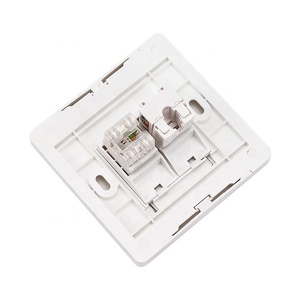 Plaque murale RJ45 double jack Keystone ABS de type 86, couleur blanche, câblage réseau, télécommunications - Product Image 4