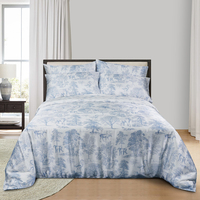 Drap de lit en microfibre mélangé Tencel numérique 3D parure de lit jupe de lit imprimée couverture de luxe conception personnalisée ensembles de draps de lit de fleurs