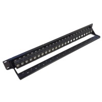 Panel Patch Modular CAT5E 24 Port dengan 24 Keystone Jack 19 Inch 1U Konektor RJ45 UTP Untuk Sistem Kabel Jaringan