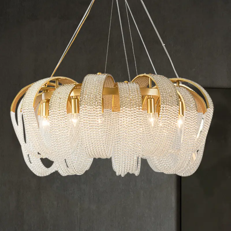 JYLIGHTING Nordic cocina moderna decoración de aluminio oficina comercial LED borlas comedor candelabros colgantes