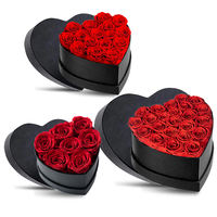 Luxe geconserveerde rozen cadeauverpakking, diverse formaten (rond & vierkant), eeuwige bloemen in zwarte doos voor zakelijke & feestelijke geschenken