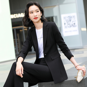 <span class=keywords><strong>Blazer</strong></span> de costume uni pour femme, style britannique de luxe, coupe ajustée, mi-longueur, à bouton unique, anti-plis, vente en gros - Product Image 2