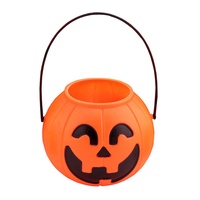 Seau à bonbons d'Halloween en plastique durable avec éclairage intégré, emballage personnalisé, fournitures festives pour les fêtes