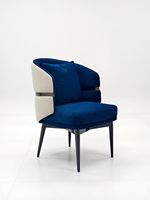 Fauteuil de salon de luxe moderne en acier inoxydable pour salon, villa, chambre d'hôtes, espaces hôteliers, avec assise en velours