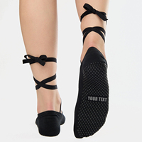 Chaussette de yoga en coton personnalisée, mode féminine, chaussette Pilates à lanières sans spectacle, chaussette antidérapante pour Pilates Barre Dance