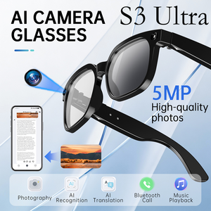 Nuevas Gafas Inteligentes S3 Ultra con IA, Cámara de 5MP HD 1080P, Reconocimiento de Imágenes por IA, Traductor en Tiempo Real, Llamadas por BT, Gafas Inteligentes para Viajar - Product Image 5