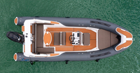 Yacht de luxe Liya de 22 pieds, bateau pneumatique rigide avec coque en fibre de verre, moteur hors-bord, certifié CE, fabriqué en Chine