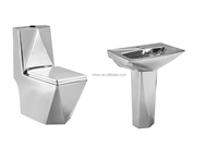 WC Ortonbaths, cuvette de toilette, vente en gros d'usine, toilette monobloc à chasse d'eau, ensemble de toilette doré
