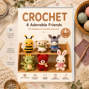 Libro de crochet Haichuang, 6 patrones de adorables amigos, guía paso a paso de amigurumi para principiantes e intermedios - Product Image 3
