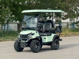 Voiturette de golf électrique 4x4 couleur or certifiée CE 3-4 places 48V AC 5kW avec plancher en aluminium, luxe, pour le tourisme et promotionnelle - Product Image 2