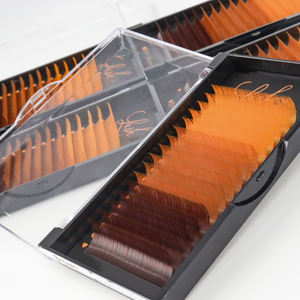 彩色睫毛单个真丝细丝批发棕色Ombre颜色经典睫毛延伸颜色睫毛延伸 - Product Image 4