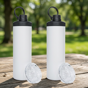 USA Stock Stainless Steel 20oz Vacuum Insulated Sport Tumbler with Double Wall and Two Lids - Product Image 1