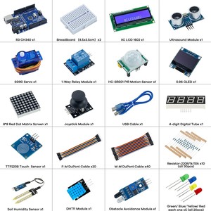 Kit de démarrage Uno R3 Syb170, kit éducatif compatible Arduino pour débutants, projets de bricolage, robotique, apprentissage de l'IoT - Product Image 1