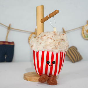 Internet-Berühmtheit Popcorn-Kokosnuss-Puppe Anhänger Plüschtier Weicher Schlüsselanhänger aus PP-Baumwolle zur Stresslinderung Taschenanhänger - Product Image 4