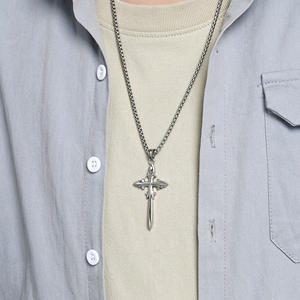 European American Gothic Style Stainless Steel <b>Cross</b> Pendant Necklace Unisex Fashion Jewelry - Product Image 3