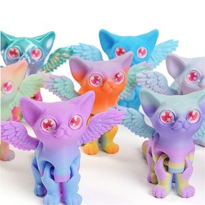 Nouvelles figurines articulées 3D de chats démon anges 2026, multi-articulées et mobiles, pour collectionneurs et amoureux des chats - Product Image 2