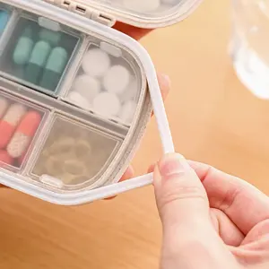 Boîte de rangement en plastique en gros, organiseur à 8 compartiments, pilulier hebdomadaire pour médicaments et comprimés - Product Image 6