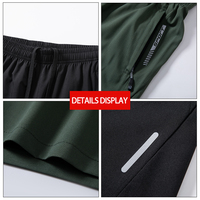 Shorts de sport anti-plis extensibles 4 directions 120g avec logo personnalisé, impression par transfert thermique, cordon de serrage, taille élastique et poches zippées pour homme