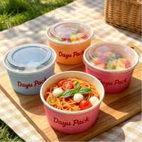 Saladiers rectangulaires doubles jetables en papier kraft de qualité alimentaire, écologiques, biodégradables, recyclables et résistants à la graisse, pour la vente en gros