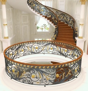 Trang Trí Wrought Sắt Cầu Thang Lan Can/Hand Made Wrought Sắt Lan Can Thiết Kế Sang Trọng - Product Image 2