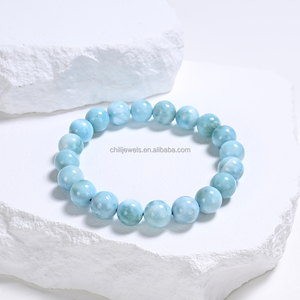Pulseras de Moda con Cuentas de Larimar Premium Chili, Piedras Preciosas Sueltas del Mar Caribe, Varios Tamaños, MOQ Bajo - Product Image 2