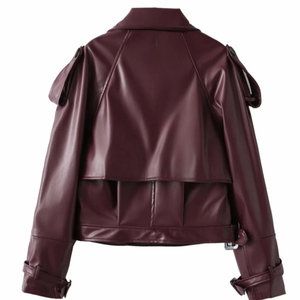 Blousons aviateur en similicuir 2026 pour femmes, veste courte tendance, streetwear, vêtements d'extérieur, veste à manches longues, manteaux pour femmes - Product Image 5