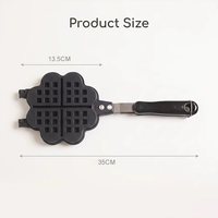 Gaufrier pliable en aluminium antiadhésif en forme de cœur de trèfle 35x13,5 cm pour cuisinière à gaz, lot de 30 pièces en carton pour la maison