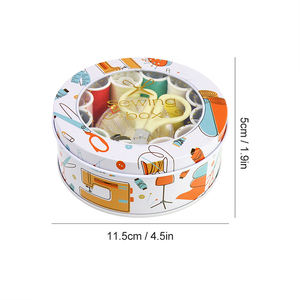 Boîte à couture portable en métal, kit complet d'outils de réparation à domicile avec fils, aiguilles et ciseaux, étui de réparation miniature multifonctionnel - Product Image 4