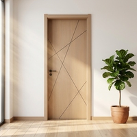 Porte intérieure double vitrée moderne à isolation phonique, finition française, en bois, pour hôpital et usage domestique, idéale pour salle de bain complète