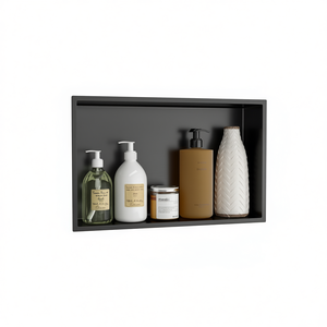 Nicho de Ducha de Acero Inoxidable 21 X 13 Negro Metálico, Montaje en Pared, Diseño Rectangular Minimalista - Product Image 1