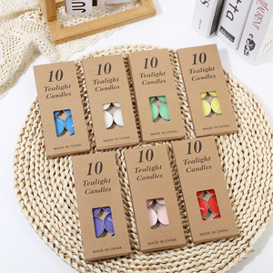 <b>Tea</b> <b>Lights</b> Aluminum Shell Plant Wax 10pcs Blue Color For Valentine's Day Hotel Use - Product Image 6