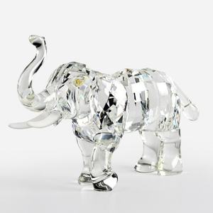 Figurine d'éléphant en cristal haut de gamme personnalisée, transparente, à facettes brillantes, grande taille, modèle animal réaliste en verre sculpté, fabriquée sur mesure - Product Image 1