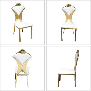 <span class=keywords><strong>Chaise</strong></span> de salle à manger moderne en acier inoxydable doré Accueil Hôtel Restaurant Événements de mariage avec table en <span class=keywords><strong>cuir</strong></span> PU - Product Image 6