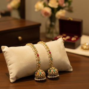 Elegant and Luxurious Gold-Plated Crystal Stone and Pearl Bracelets <b>Set</b> Premium Crystal <b>Bangles</b> Collection - Product Image 3