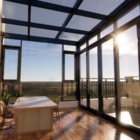 Véranda en aluminium isolée avec service de design intérieur complet, garantie de 5 ans, style contemporain pour bâtiments commerciaux