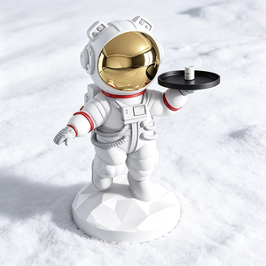 Estatua de <span class=keywords><strong>Astronauta</strong></span> de Resina con Casco Dorado, Figura de <span class=keywords><strong>Astronauta</strong></span> para Decoración de Mesa, Adorno para la Entrada del Hogar - Product Image 5