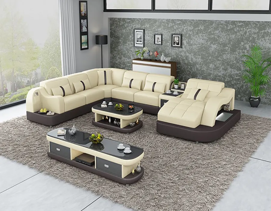 Мебель для гостиной, диван, современный диван, кожаный роскошный комфорт, дизайнерские шкафы, секционные, мебель для гостиной