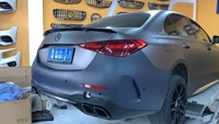 Aileron de coffre noir brillant style Brabus pour Mercedes-Benz Classe C W206 2021-2026, remplacement OEM d'aile arrière, option fibre de carbone